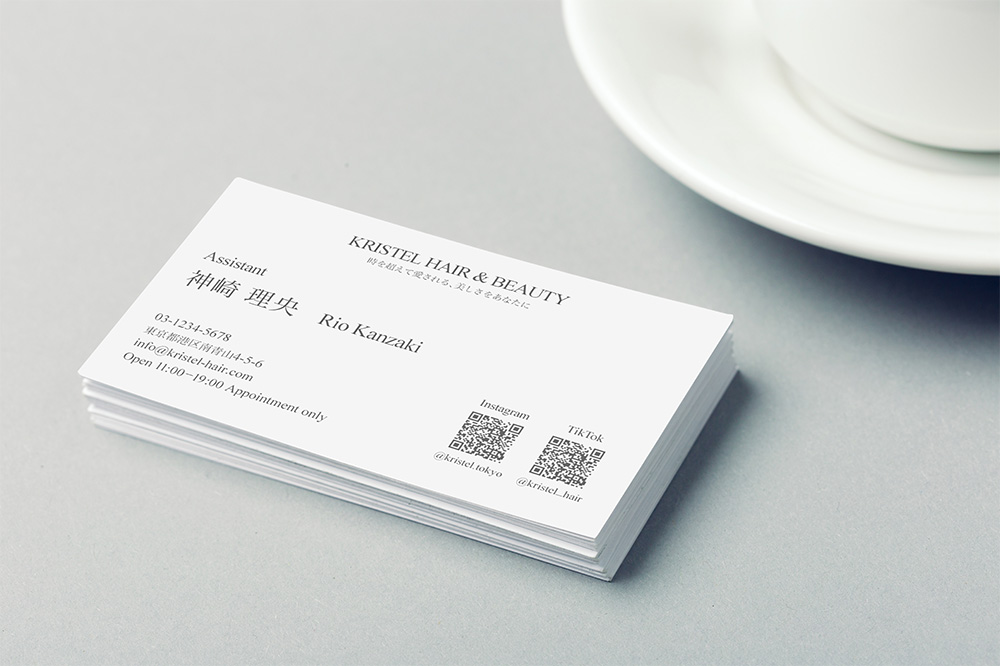 美容室の名刺デザイン｜余白と上質感で魅せるヘアサロン名刺