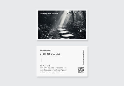 フォトグラファーの世界観を一目で伝える名刺｜モノクロ写真を活かしたデザイン