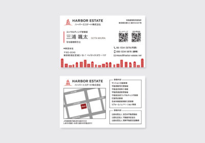 信頼と安心を可視化した不動産会社の名刺デザイン作成事例