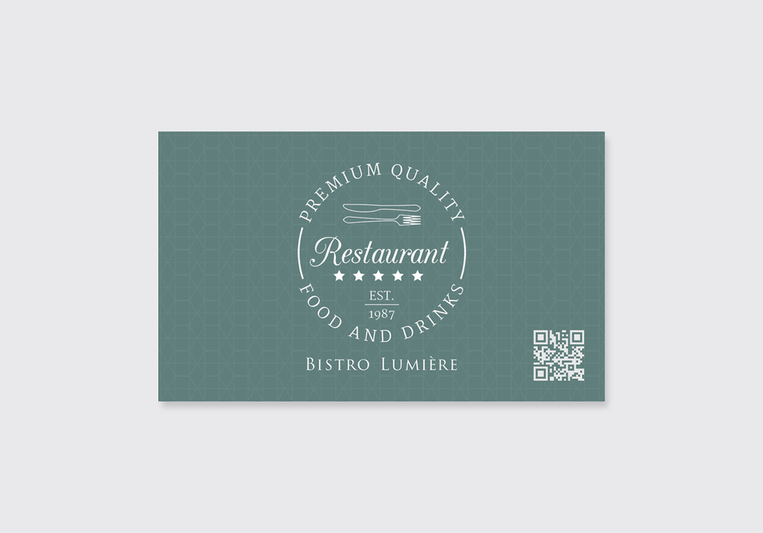 【飲食店向け】オーナーシェフのブランド力を高める名刺デザイン(裏面)